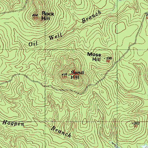 Topographic Map of Sand Hill, TX