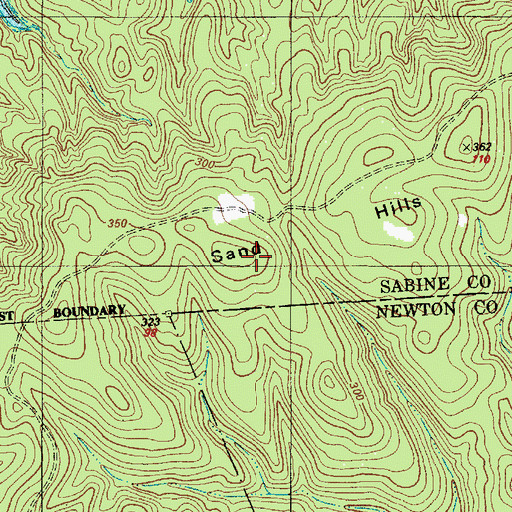 Topographic Map of Sand Hills, TX