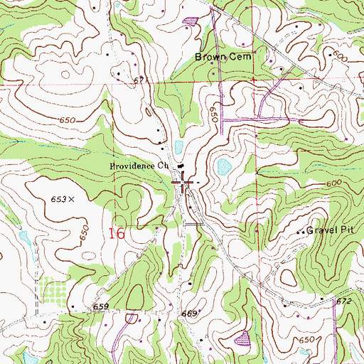 Topographic Map of Providence Cemetery, AL
