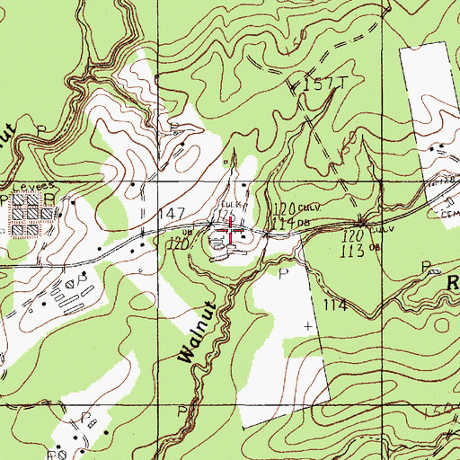 Topographic Map of Sanders Cemetery, TX