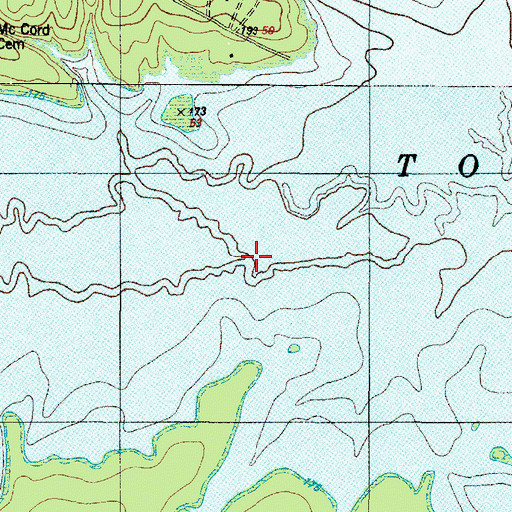 Topographic Map of Sandy Branch, TX