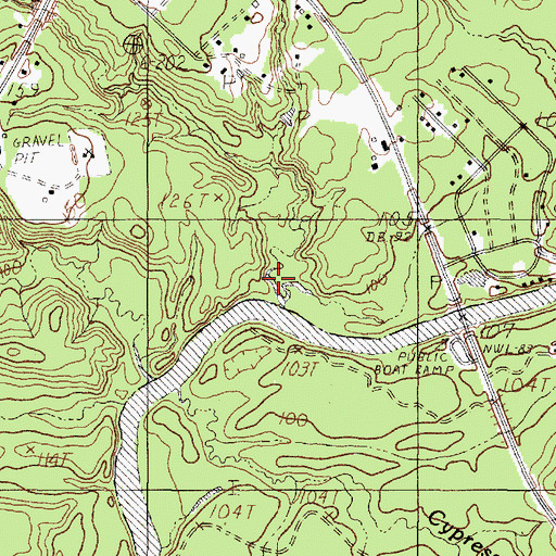 Topographic Map of Sandy Creek, TX