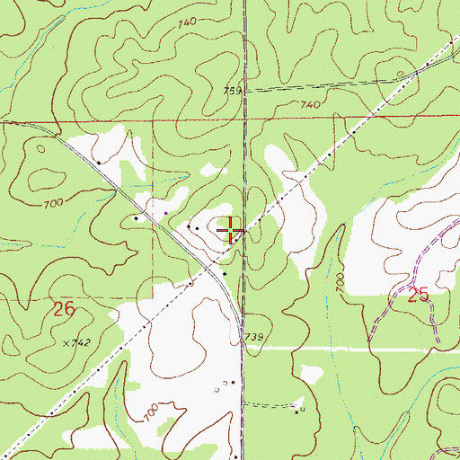 Topographic Map of Renfro School (historical), AL