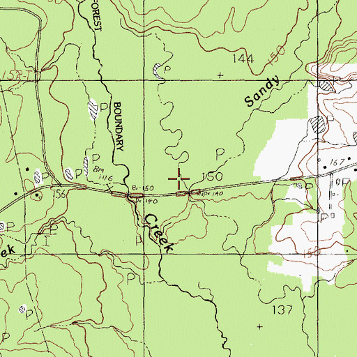 Topographic Map of Sandy Creek, TX