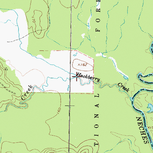 Topographic Map of Sandy Creek, TX