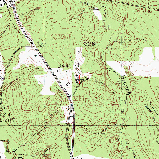 Topographic Map of Sandy Flat Church, TX