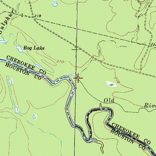 Topographic Map of Sawmill Branch, TX