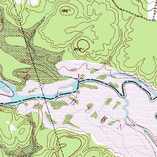 Topographic Map of Schoolhouse Branch, TX