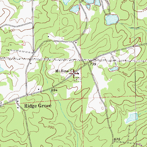 Topographic Map of Ridge School (historical), AL