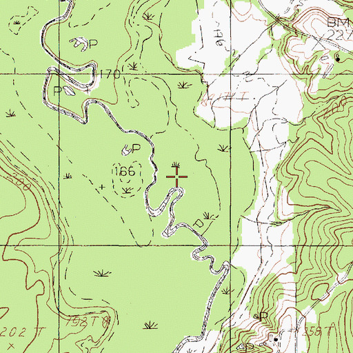 Topographic Map of Scott Creek, TX