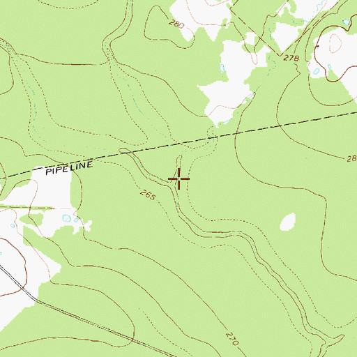 Topographic Map of Scrub Creek, TX