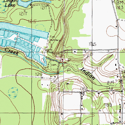 Topographic Map of Seale Cemetery, TX