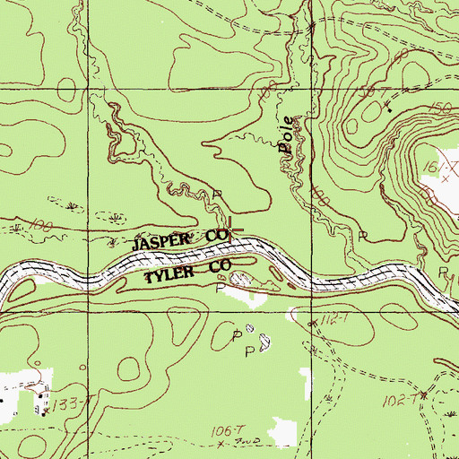 Topographic Map of Sexton Branch, TX