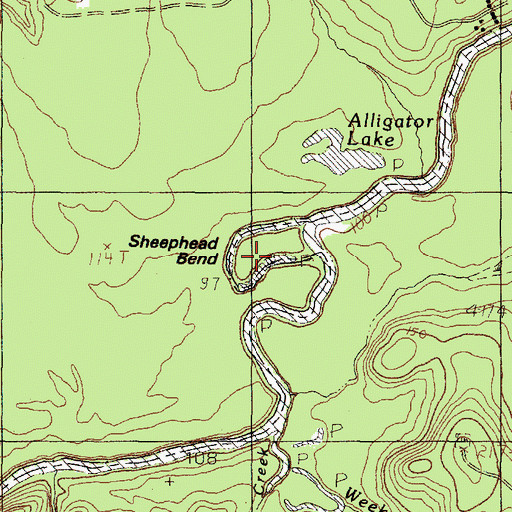 Topographic Map of Sheephead Bend, TX