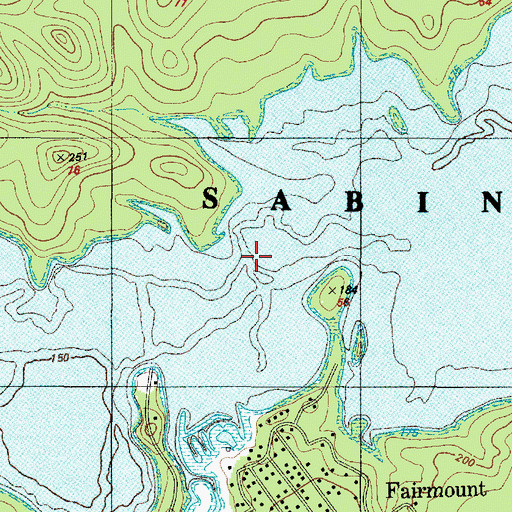 Topographic Map of Shingle Branch, TX