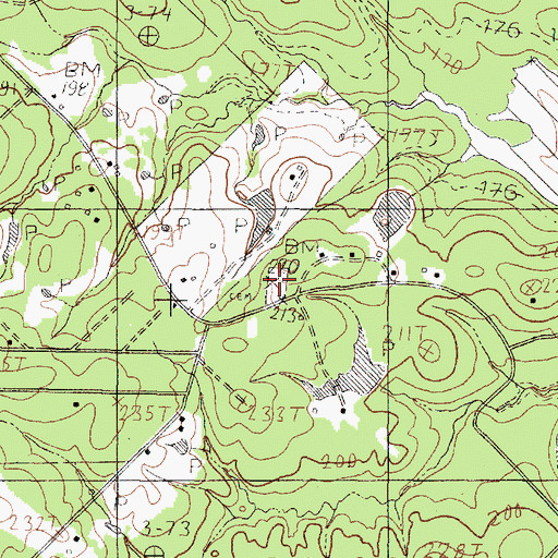 Topographic Map of Shofner Cemetery, TX