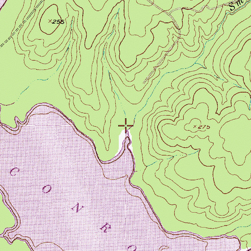 Topographic Map of Smith Branch, TX