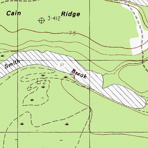 Topographic Map of Smith Break, TX