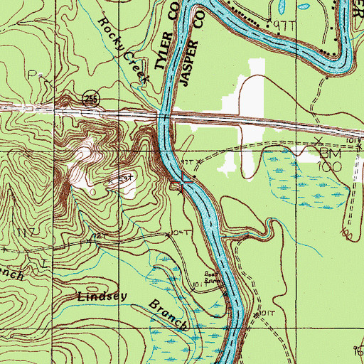 Topographic Map of Smith Ferry, TX
