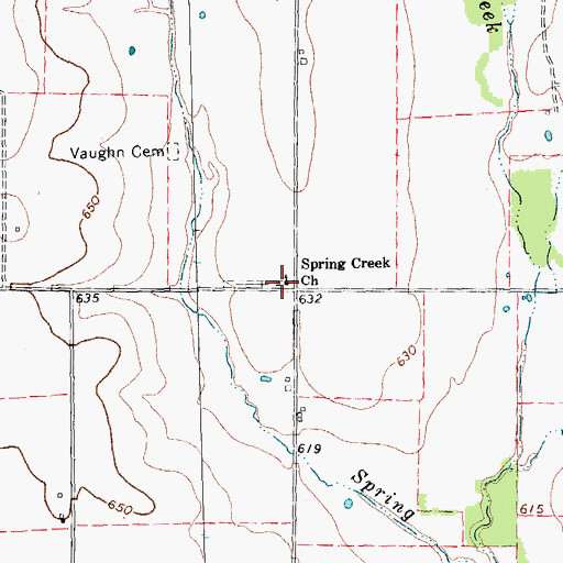 Topographic Map of Spring Creek Church, TX