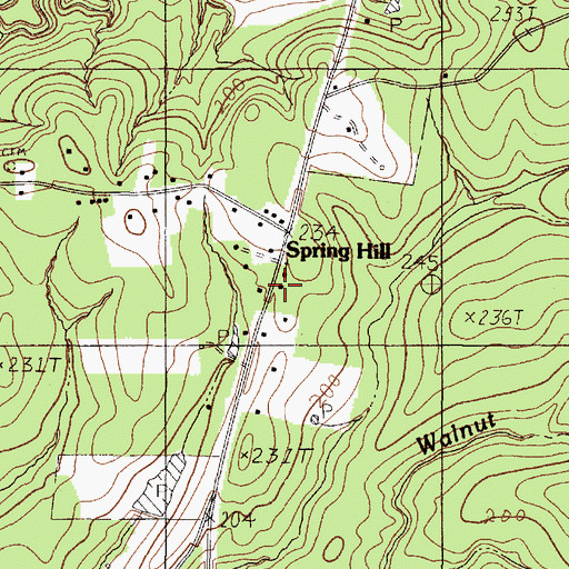 Topographic Map of Spring Hill, TX
