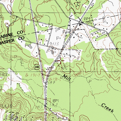 Topographic Map of Spring Hill Cemetery, TX
