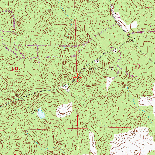 Topographic Map of Rocky Ridge School (historical), AL