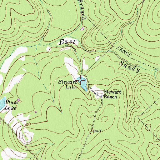 Topographic Map of Stewart Lake, TX