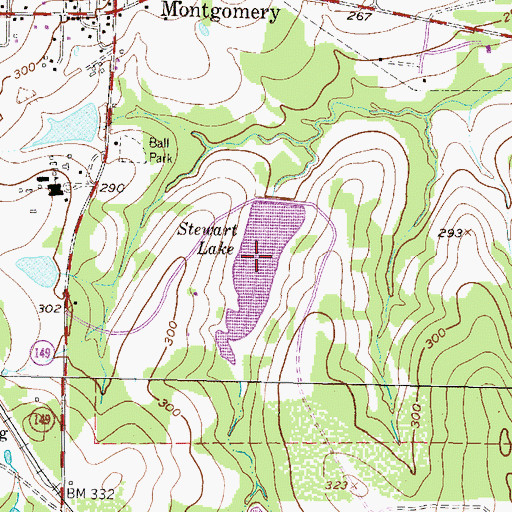 Topographic Map of Stewart Lake, TX