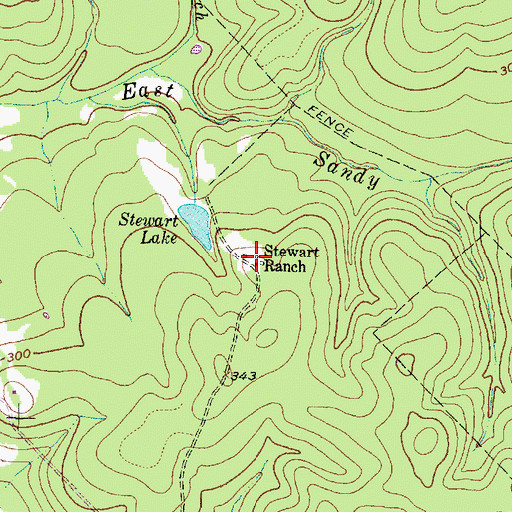 Topographic Map of Stewart Ranch, TX