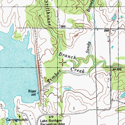 Topographic Map of Stillhouse Branch, TX