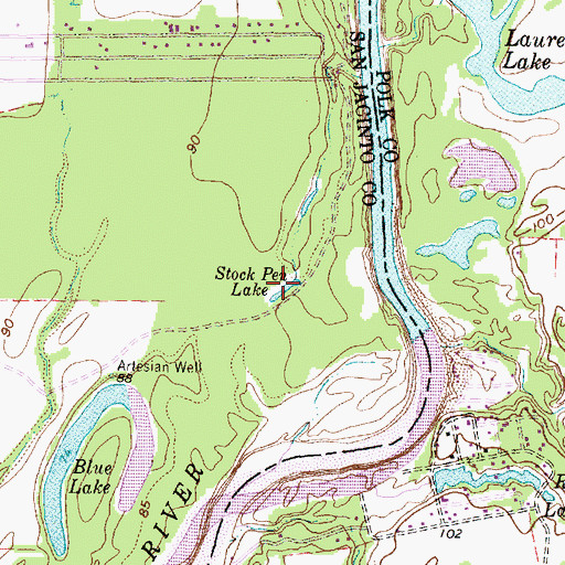Topographic Map of Stock Pen Lake, TX