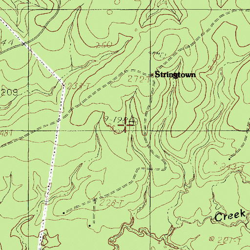 Topographic Map of Stringtown, TX
