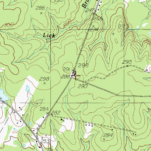 Topographic Map of Strong School, TX