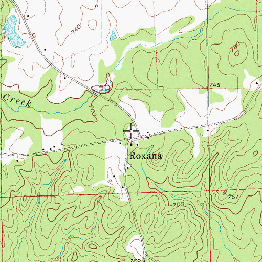 Topographic Map of Roxana Cemetery, AL