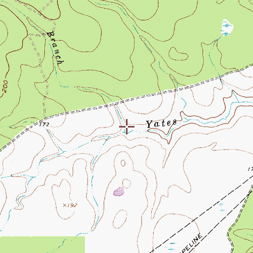 Topographic Map of Sulphur Branch, TX