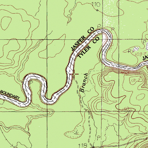 Topographic Map of Sulphur Branch, TX