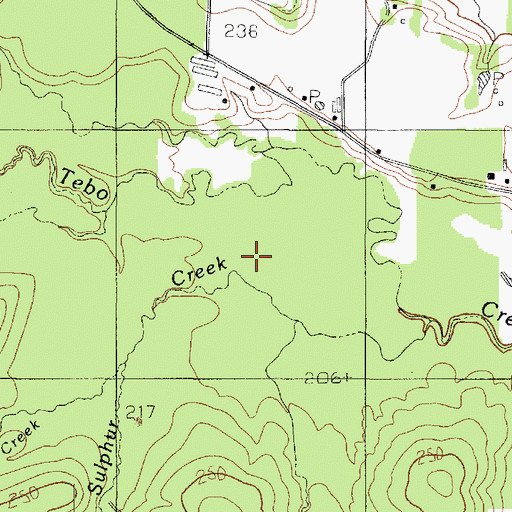 Topographic Map of Sulphur Creek, TX