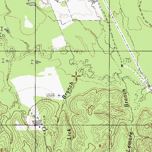 Topographic Map of Sulphur Lick Branch, TX