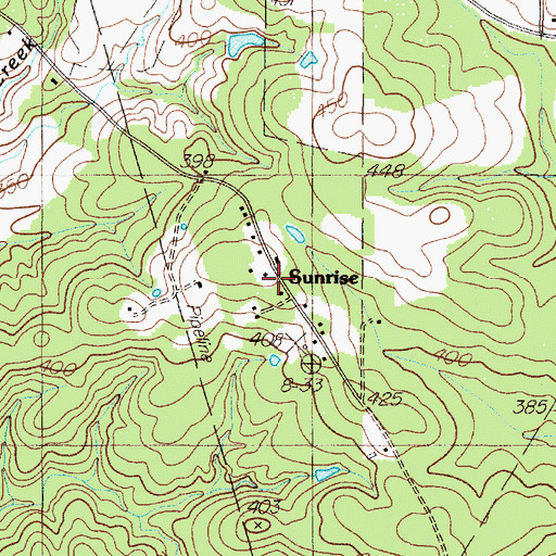 Topographic Map of Sunrise, TX