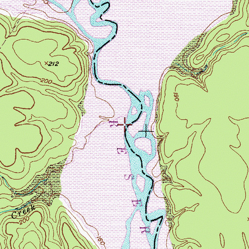 Topographic Map of Swagerty Creek, TX