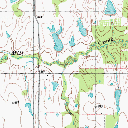 Topographic Map of Tanbark Creek, TX