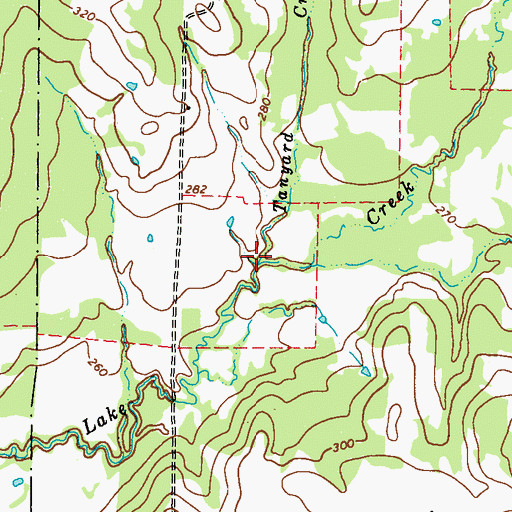 Topographic Map of Tanyard Creek, TX
