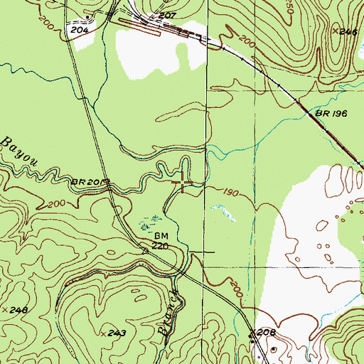 Topographic Map of Tar Kiln Branch, TX