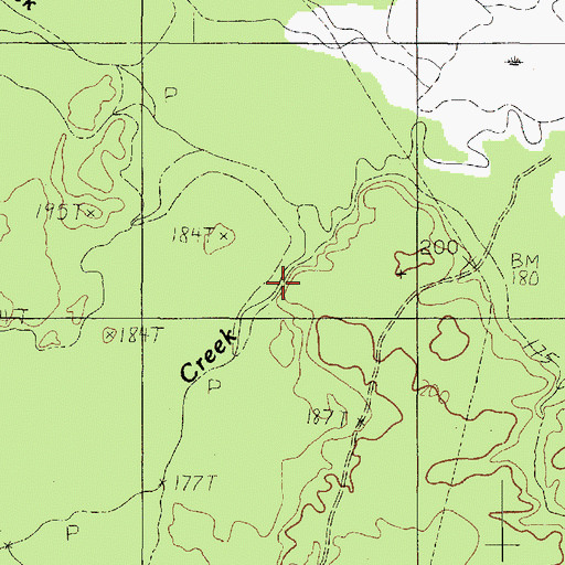 Topographic Map of Tenaha Creek, TX