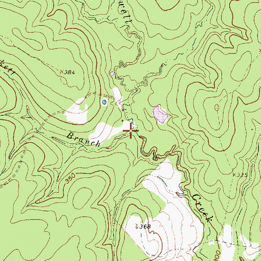 Topographic Map of Thickett Branch, TX