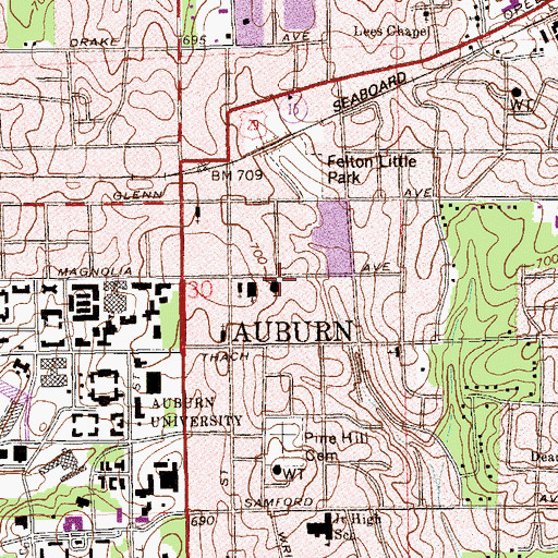Topographic Map of Sacred Heart Catholic Church, AL