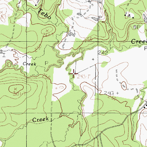 Topographic Map of Thornburg Creek, TX