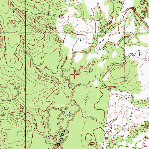 Topographic Map of Tiger Creek, TX