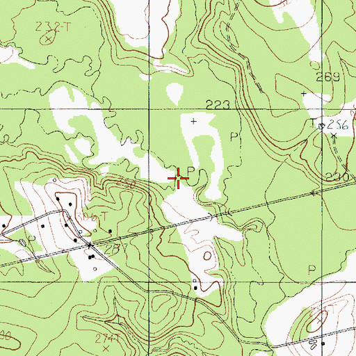 Topographic Map of Tiger Creek, TX